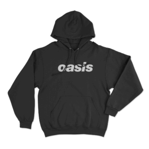 White Logo Hoodie Black